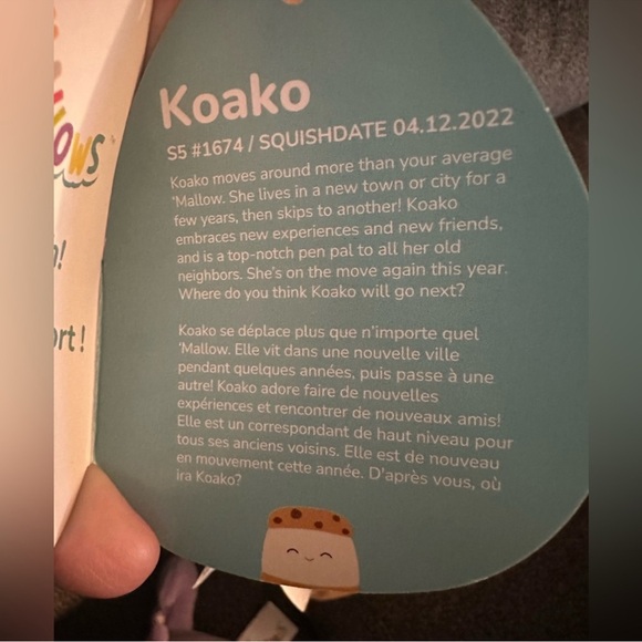 Squishmallows Eartha in Lavender and White - Picture 7 of 9